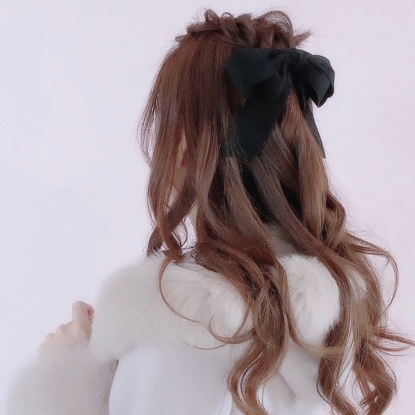 53.ベロアリボン ヘアクリップ 1枚目の画像