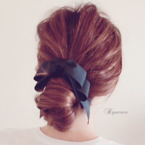 ヘアクリップ Uピン（ガーランドリボン ピンク） ロリィタ