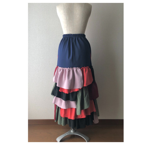 3 古着ジャージリメイクスカート ロングスカート(マキシ丈 3 古着ジャージリメイクスカート ロングスカート(マキシ丈