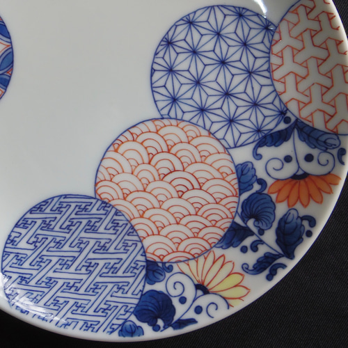 色鍋島「丸に吉祥文」六寸皿～伊万里焼 中皿 市川光山 通販 12663186