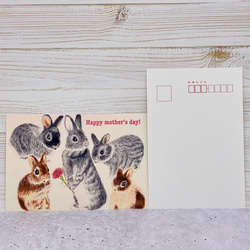うさぎのデッサンシリーズ[クリムト風]同柄ポストカード3枚セット[母の日] 2枚目の画像