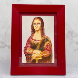 世界の名画シリーズ、レオナルド・ダ・ビンチ「モナリザ」模写　同柄ポストカード3枚セット 3枚目の画像