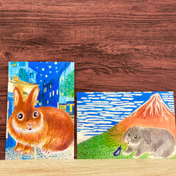 大きなうさぎのポストカード(絵画バージョン)6枚セット550円 4枚目の画像