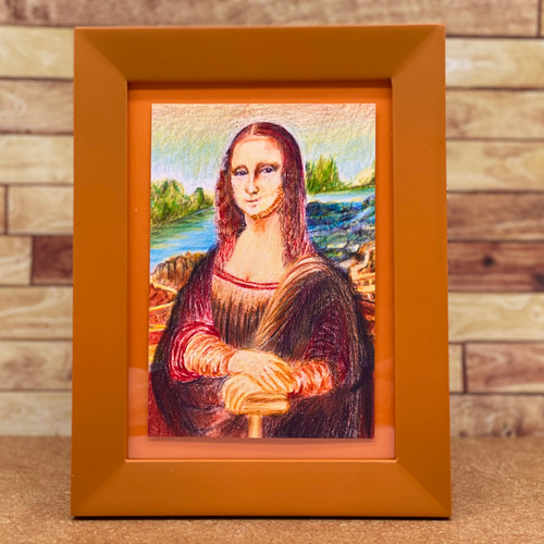 『モナリザの微笑 』レオナルドダビンチ　模写　金色額縁 モナリザの微笑 』レオナルドダビンチ 模写 金色額縁