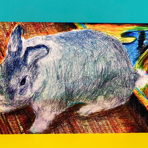 名画コラボシリーズ[うさぎの叫び]同柄ポストカード3枚セット