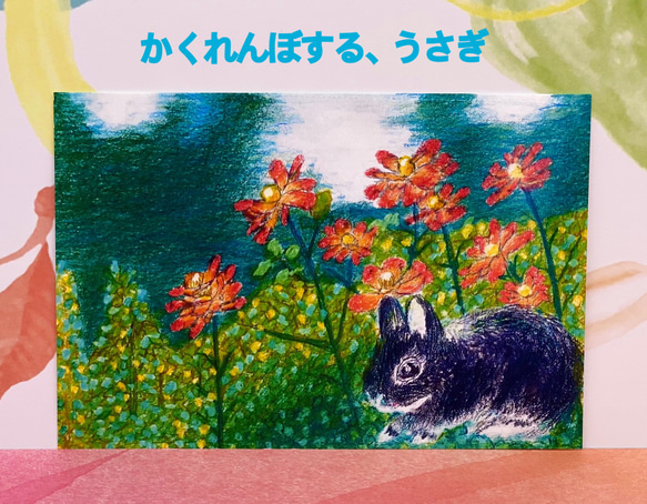 サマーSALE[自然とお花とうさぎ]ポストカード6枚セット　 5枚目の画像