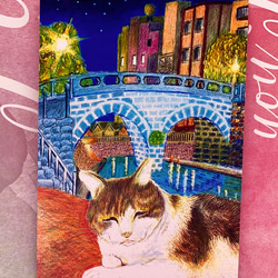 [猫ちゃん達の休日]ポストカード3枚セット　うさぎ　眼鏡橋 2枚目の画像