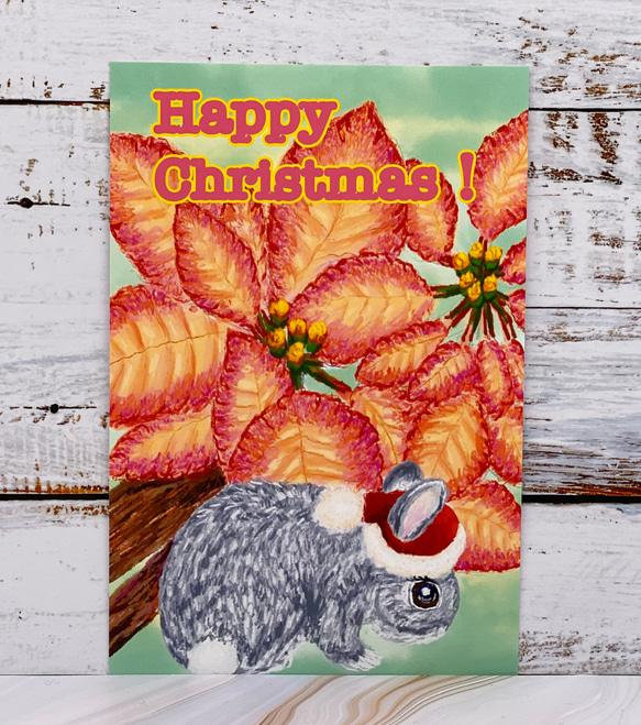 クリスマスSALE  うさぎのクリスマスポストカード5枚セット 5枚目の画像