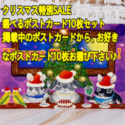 うさぎのポストカード10枚セット　クリスマス特別SALE 掲載中のポストカードから10枚お選び下さいセット 1枚目の画像