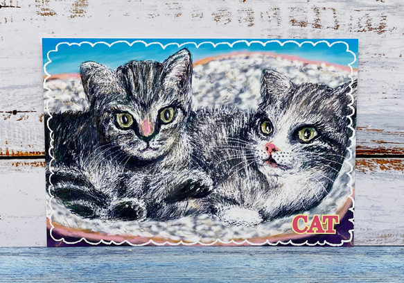 猫のポストカード　子猫ちゃん達　同柄ポストカード4枚セット 1枚目の画像