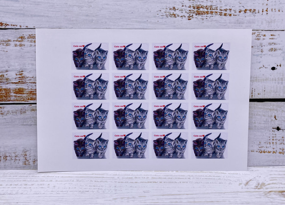 ねこのレターセット　封筒3枚　便箋6枚　シール2種類付き　 5枚目の画像