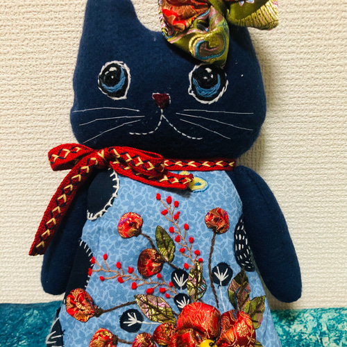 経典 ハンドメイドぬいぐるみ #刺繍ネコちゃん miyu ぬいぐるみ ぬいぐるみ