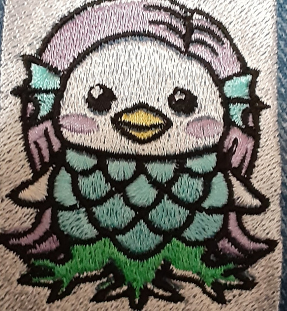 アマビエ刺繍 1枚目の画像