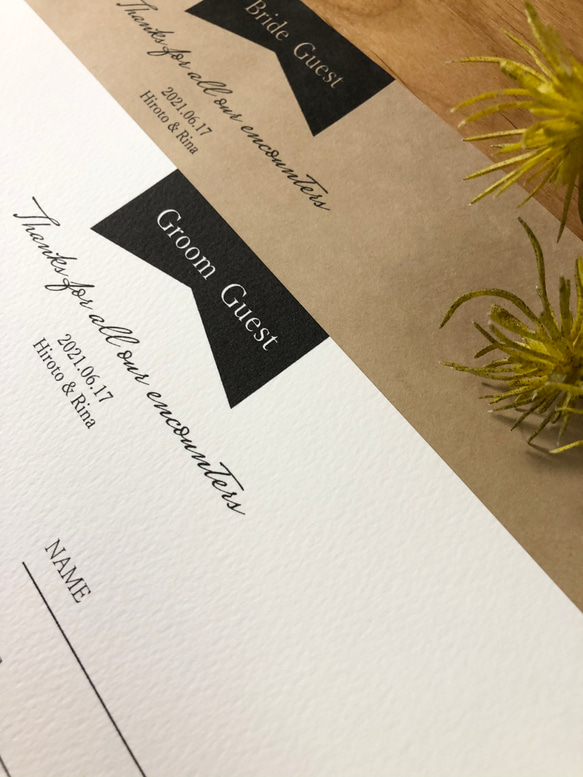 ゲストブック　芳名帳　リボン 3枚目の画像