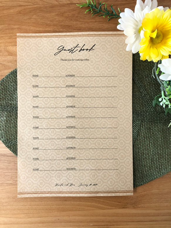 ゲストブック　芳名帳　シンプル 2枚目の画像