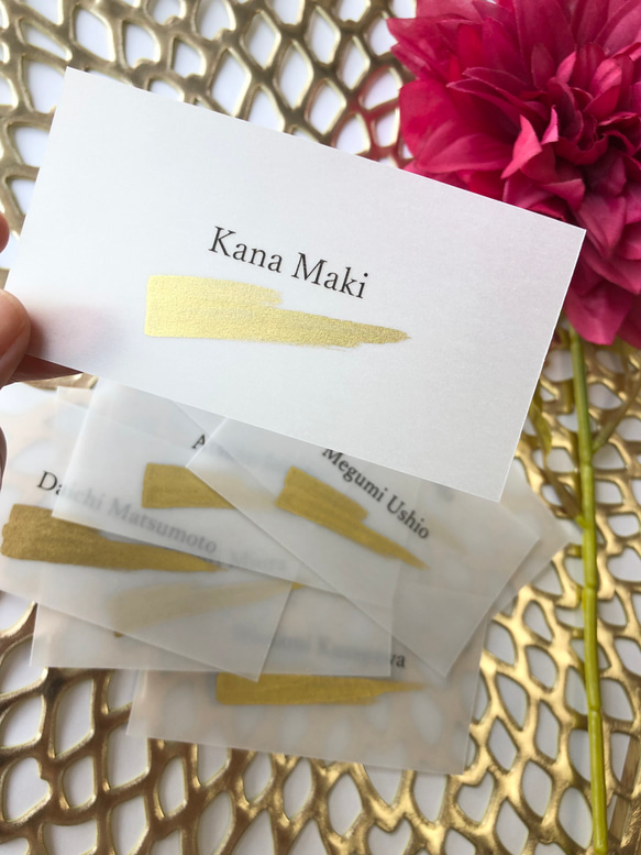 結婚式 席札 トレーシングペーパー ゴールドライト 席次表・席札