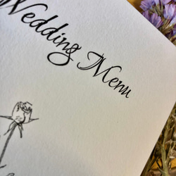 メニュー表　結婚式　二つ折り　コットン紙　角丸 5枚目の画像