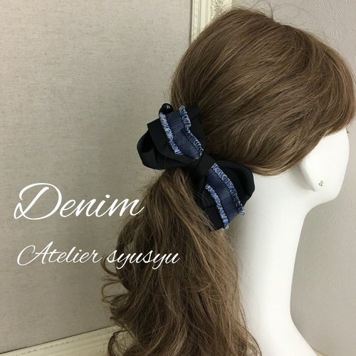 デニムバナナクリップ ヘアクリップ・バナナクリップ ateliersyusyu 