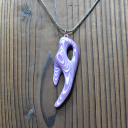 （オーダーメイド可）　Bone Necklace （紫 & 白） 2枚目の画像