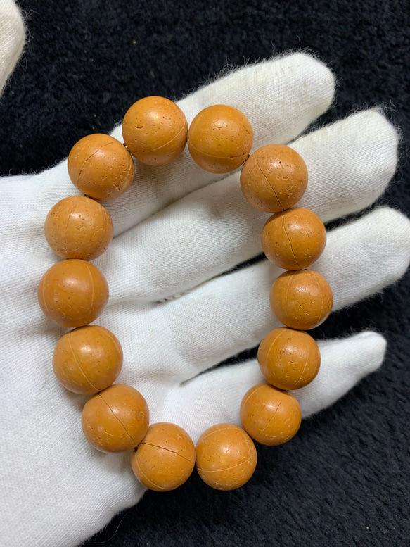ルドラクシャ(菩提樹の実) 五線黄金菩提151515/20g ブレスレット
