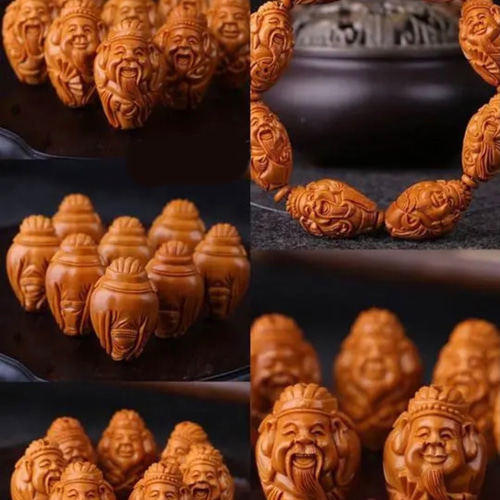 ルドラクシャ(菩提樹の実)オリーブ核彫刻羅漢18102811/40g ルドラクシャ(菩提樹の実)オリーブ核彫刻お金の神様17492769