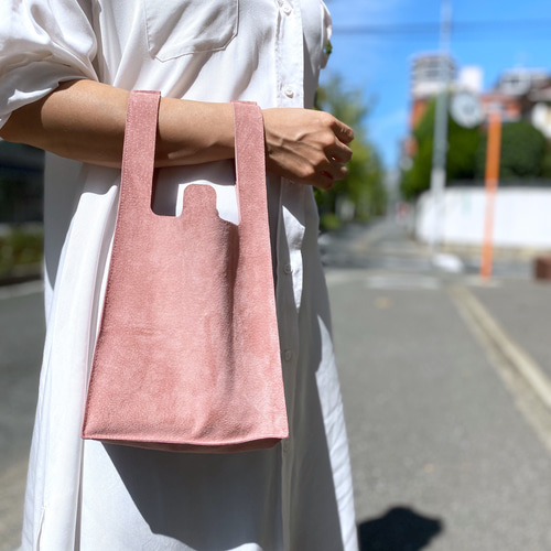 本革 レジブクロ M レザー レジ袋 トートバッグ ミニトート