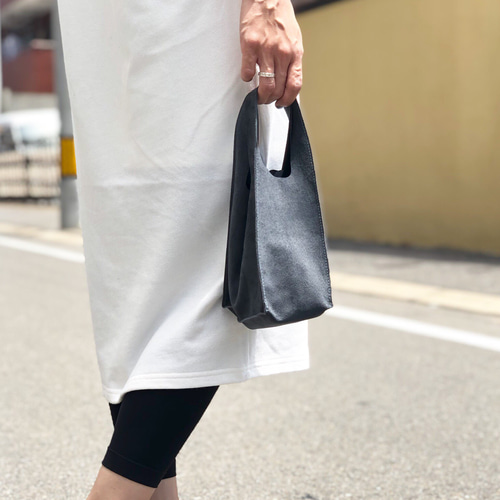 S) 小さな革のレジブクロ レザーバッグ エコバッグ ミニバッグ 