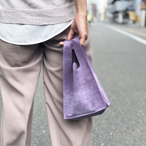 お仕事の休憩中に使うサブバッグに」小さな革のレジブクロバッグ(S