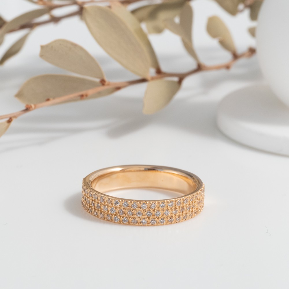 SV925 パヴェ ストレート リング スモール(K18GP)