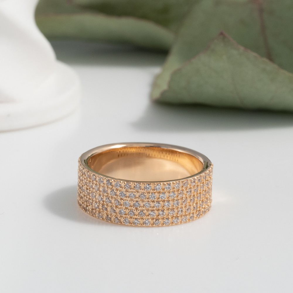 SV925  パヴェ ストレート リング ラージ(K18GP)