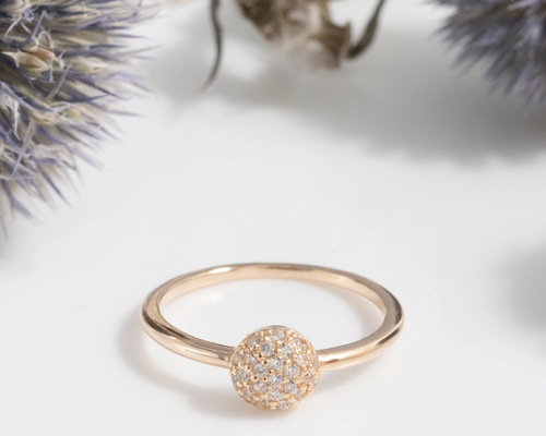 ル*ー様 K10YG パヴェ リング 楽天市場】マルチストーン パヴェ リング K10 10k K18 18k イエロー