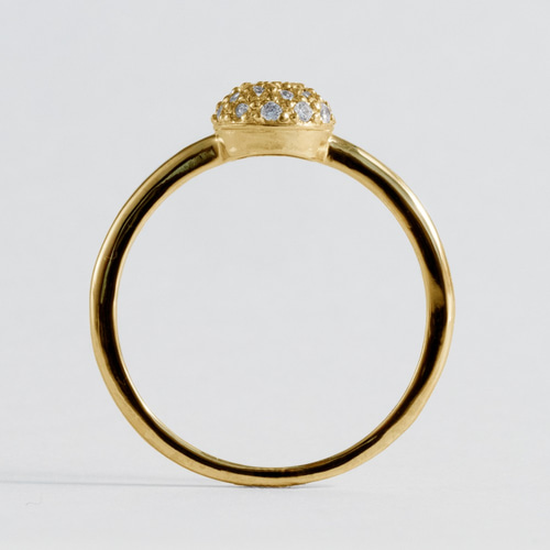 ル*ー様 K10YG パヴェ リング 楽天市場】マルチストーン パヴェ リング K10 10k K18 18k イエロー