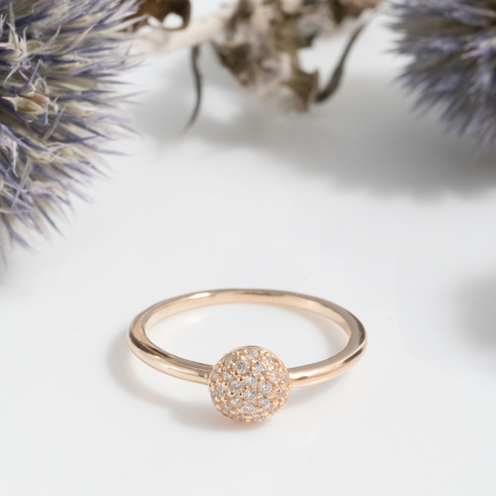 SV925  パヴェ カボション リング (K18GP)