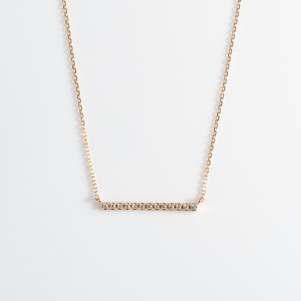 K10YG ダイヤモンド ネックレス-S / バー