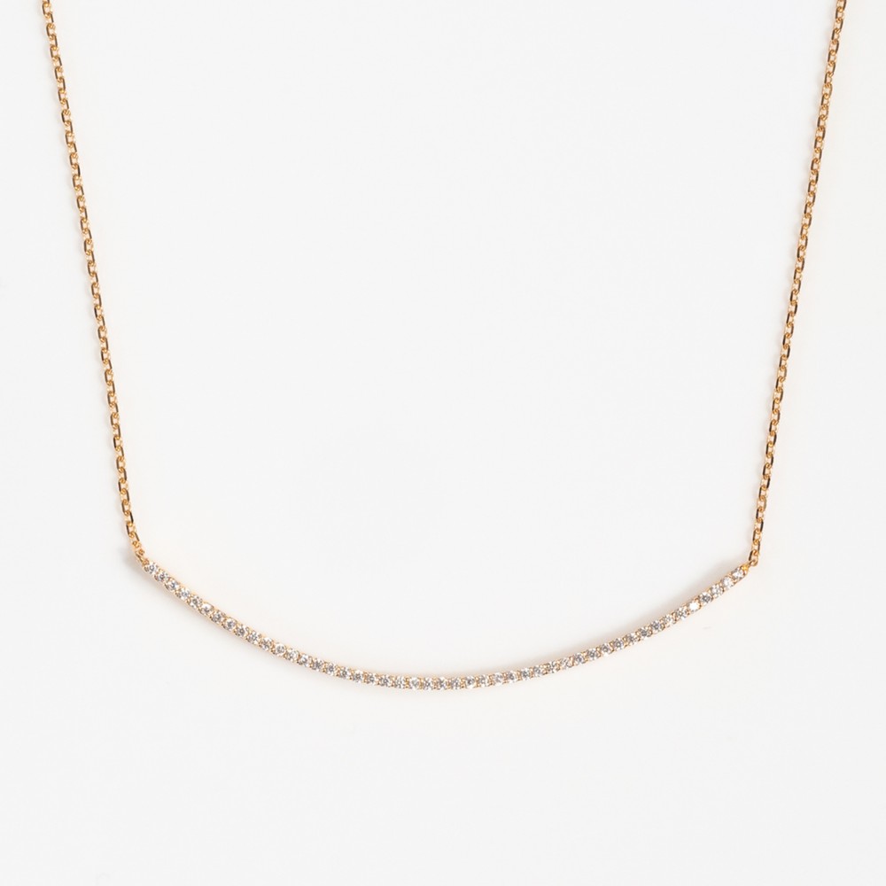 SV925(K18GP) ネックレス-カーブ / バー