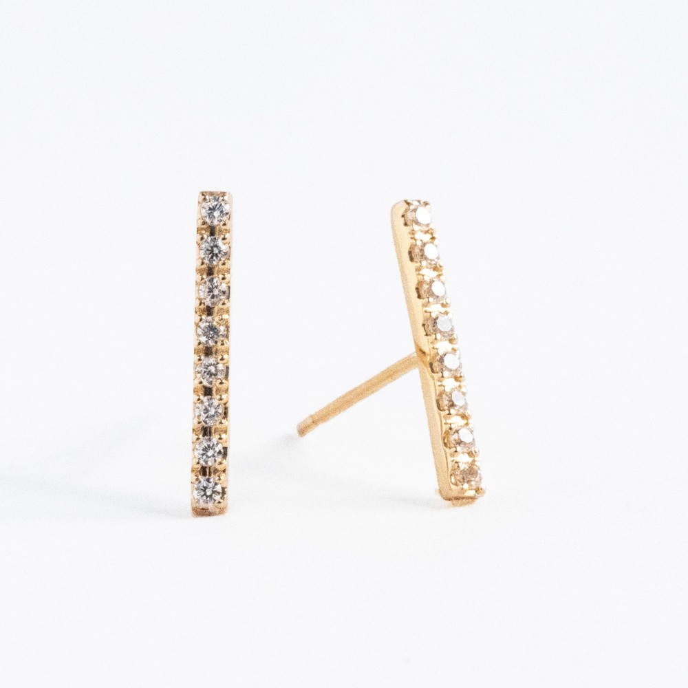 SV925(K18GP) キュービックジルコニア ピアス / バー