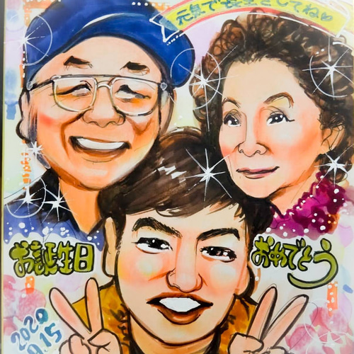 ☆お安く温かみのある似顔絵お描きします☆(色紙大サイズ) 大色紙サイズ 似顔絵 | ApricotMee