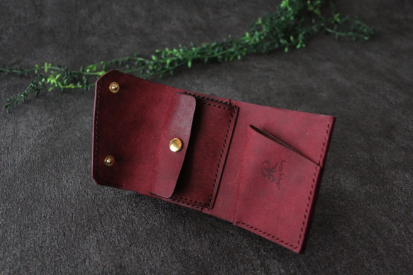 【受注生産】小さな財布　ボルドー【プエブロ】 2枚目の画像