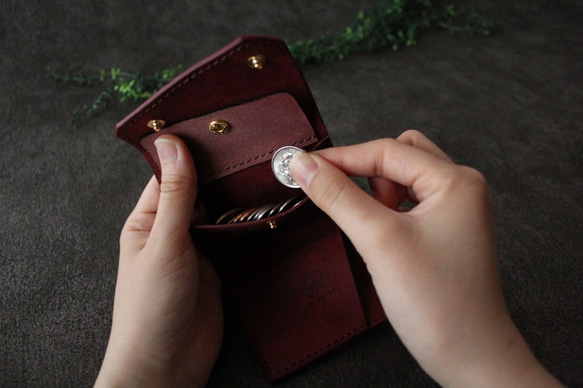 【受注生産】小さな財布　ボルドー【プエブロ】 3枚目の画像
