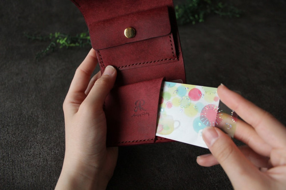 【受注生産】小さな財布　ボルドー【プエブロ】 4枚目の画像
