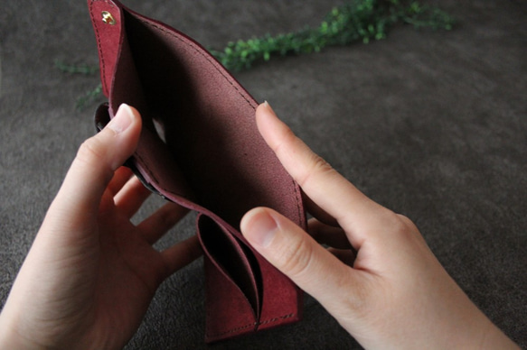 【受注生産】小さな財布　ボルドー【プエブロ】 6枚目の画像
