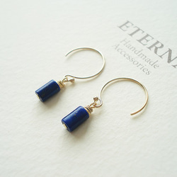 14KGF, Lapis lazuli hook earrings（穿孔耳環） 第1張的照片