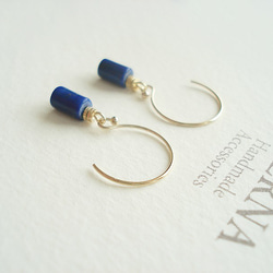 14KGF, Lapis lazuli hook earrings（穿孔耳環） 第2張的照片