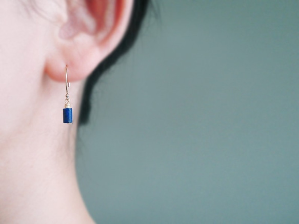 14KGF, Lapis lazuli hook earrings（穿孔耳環） 第4張的照片