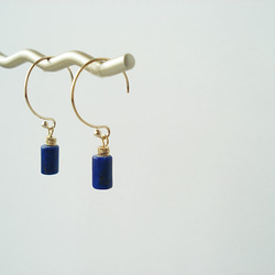 14KGF, Lapis lazuli hook earrings（穿孔耳環） 第5張的照片