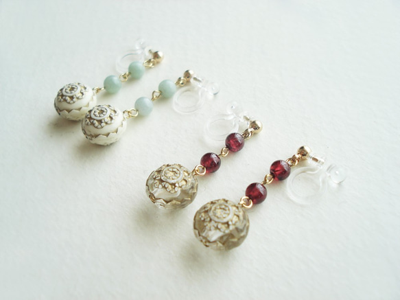 翡翠 Jadeite, antique style clip on earrings 夾式 第5張的照片
