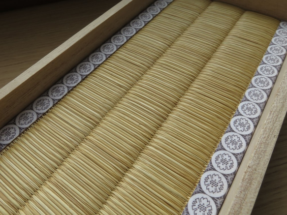 龍鬢表のアクセサリートレイ　いぐさ　畳表　伝統工芸　七宝　高麗　桐箱　畳縁 8枚目の画像