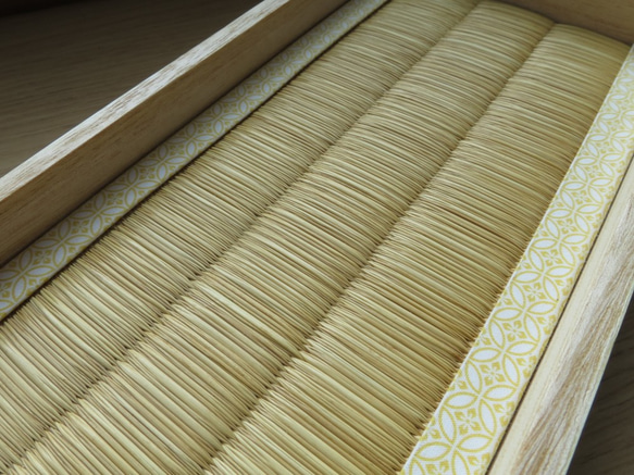 龍鬢表のアクセサリートレイ　いぐさ　畳表　伝統工芸　七宝　高麗　桐箱　畳縁 7枚目の画像