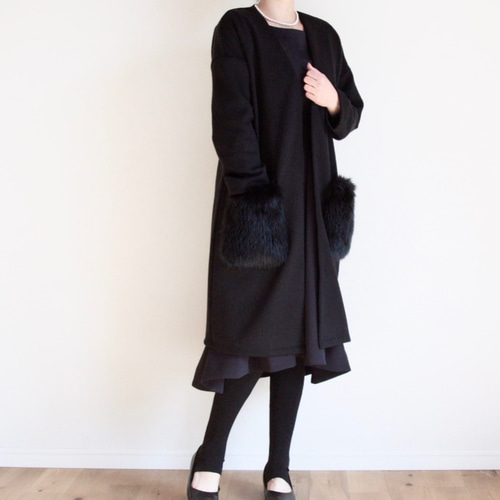 ファーポケットコーディガン M〜3L＊卒業式 入学式 フォーマル 普段着  