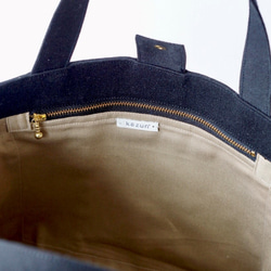 一点もの！デザイナーズデザイン・ブラックトロピカル葉柄のトートバッグ 6枚目の画像